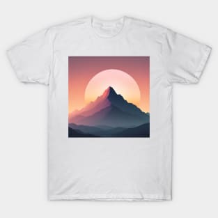 Minimalist aesthetic mountain peak silhouette T-Shirt